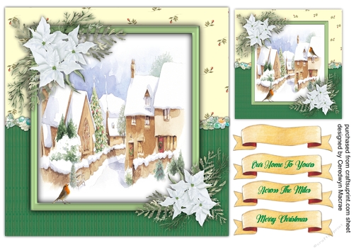 7X7 ,Beautiful Village in the Snow