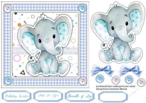 Beautiful Blue Ellie 7x7 