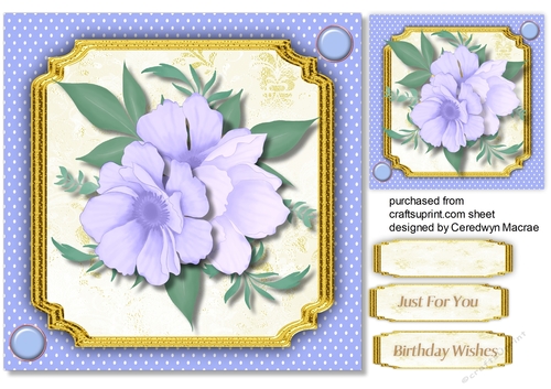 Beautiful Watercoloured Blue Flowers 