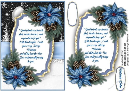 A5,  Gorgeous Poinsettia and Quote 2