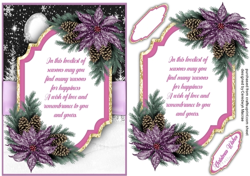A5,  Gorgeous Poinsettia and Quote 3