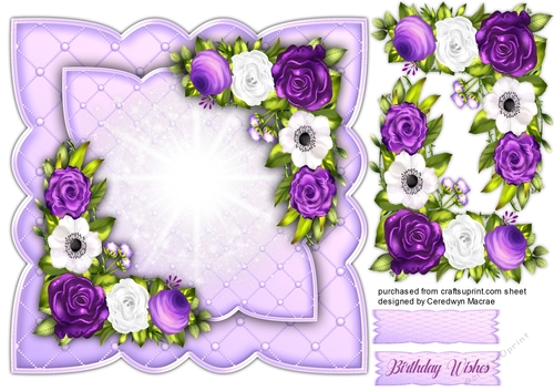 Beautiful Shaped Card with Roses 2