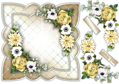 Beautiful Shaped Card with Roses  4