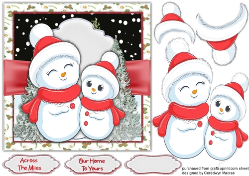 Cute Snowmen ,7x7 