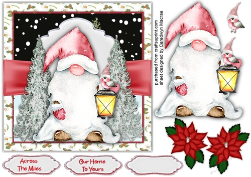 Gorgeous Christmas Gnome  ,7x7 