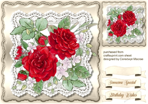 Beautiful Red Roses On Lace