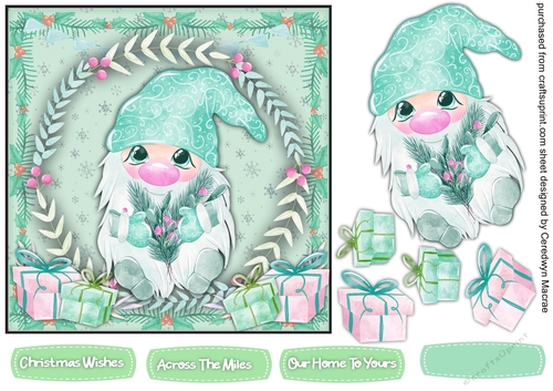 Gorgeous Chistmas Gnome 7x7 