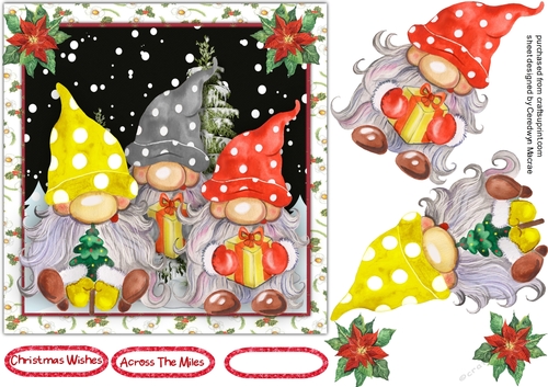 7x7 Gorgeos Christmas Gnomes  3