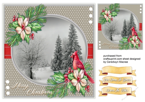 Beautiful Christmas Scene 7x7 