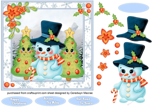7x7 Happy Snowman