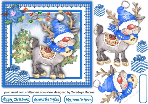 Christmas Reindeer Blue