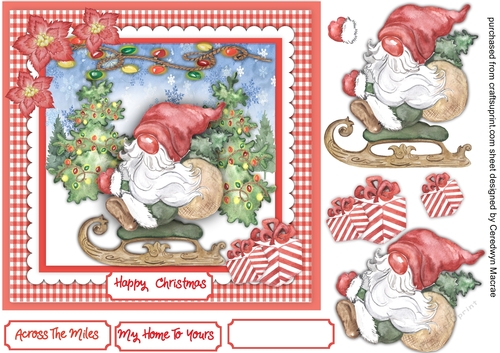 Gnomes Christmas Sleigh  Red