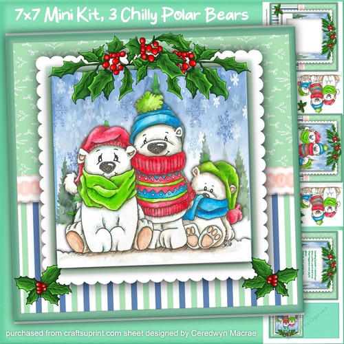 7x7 Mini Kit , 3 Chilly Polar Bears 