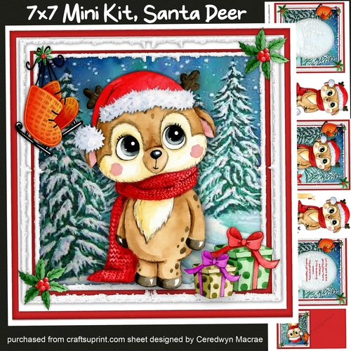 7x7 Mini Kit, Santa Deer