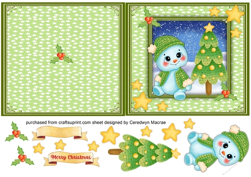Print and Fold , Cute Snow Baby 