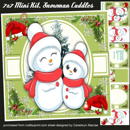 7X7 Mini kit, Snowman Cuddles
