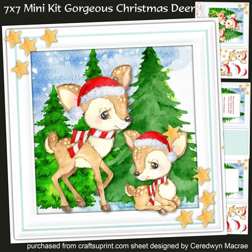 7x7 Mini Kit , Gorgeous Christmas Deers
