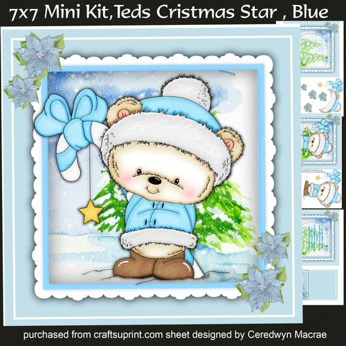 7x7 Mini Kit, Teds Christmas Star , Blue