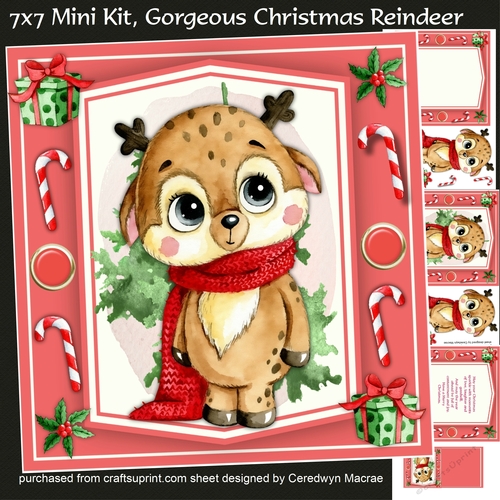 7x7 Mini Kit, Gorgeous Christmas Reindeer