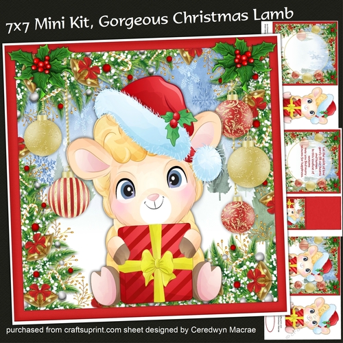 7x7 Mini Kit Gorgeous Christmas Lamb