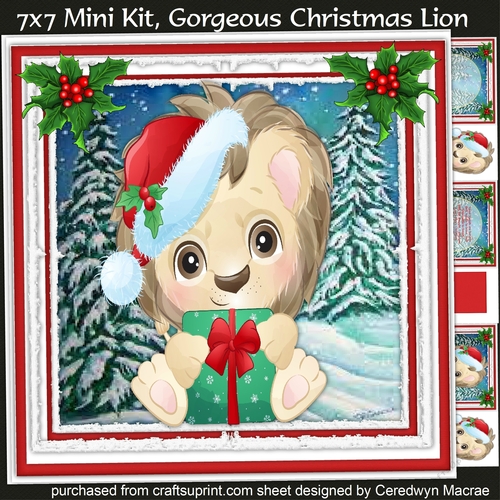 7x7 Mini Kit Gorgeous Christmas Lion