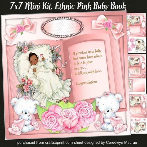 7x7 Mini Kit , Ethnic Pink Baby Book ,By Request
