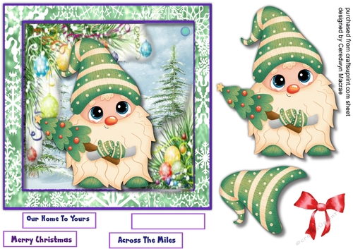 7x7 Quick Cards, Gnomes Christmas Tree 