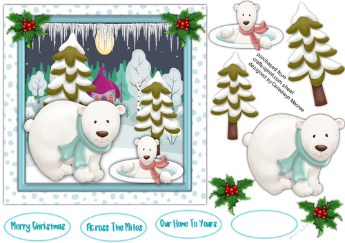 7x7 Quick Cards, Polar Bear Fun