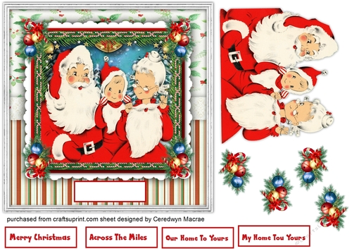 7x7 Quick Card , Family Santa