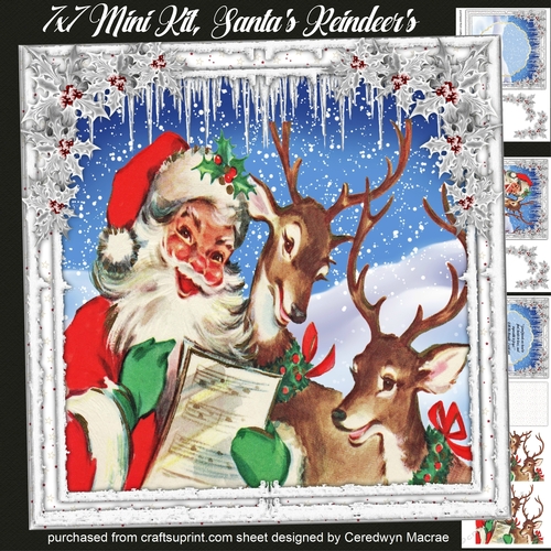 7x7 Mini Kit, Santas Reindeers 