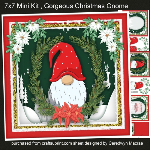 7x7 Mini Kit,  Gorgeous Christmas Gnome 