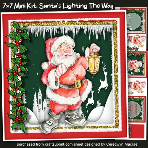 7x7 Mini Kt, Santas Lighting The Way