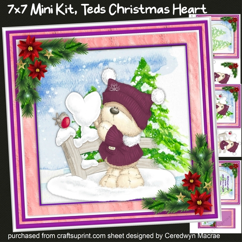 7x7 Mini Kit, Teds Christmas Heart