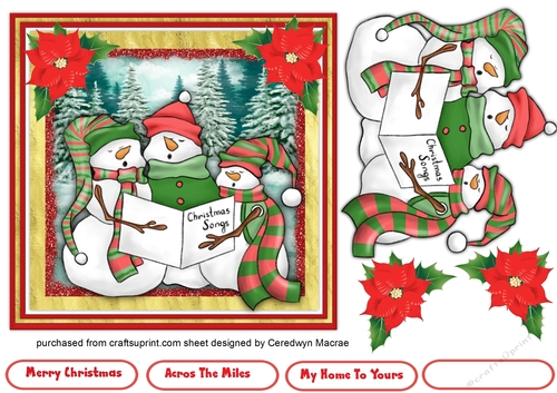 Carol Singing Snowmen , Red
