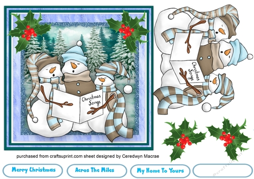 Carol Singing Snowmen , Blue