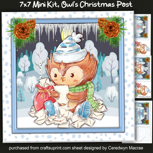 7x7 Mini Kit, Owls Christmas Post