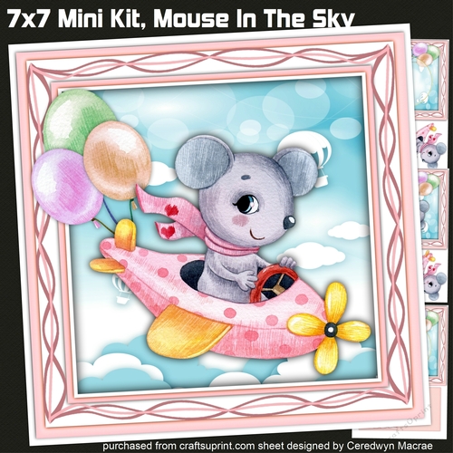 7x7 Mini Kit, Mouse In The Sky , Pink