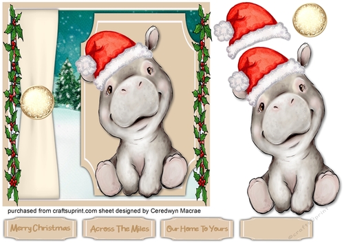 Gorgeous Christmas Hippo