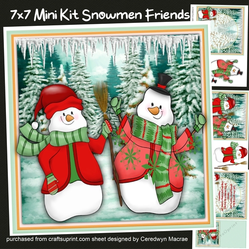 7x7 Mini Kit, Snowmen Friends