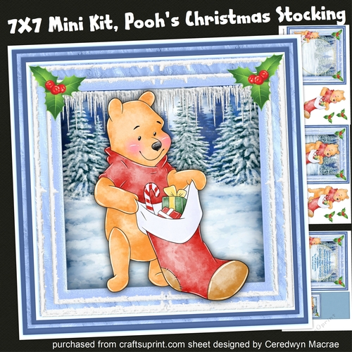 7x7 Mini Kit Poohs Christmas Stocking