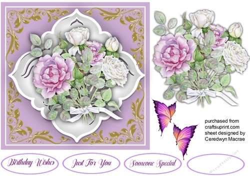 Beautiful Roses on a Diamond Mat 1