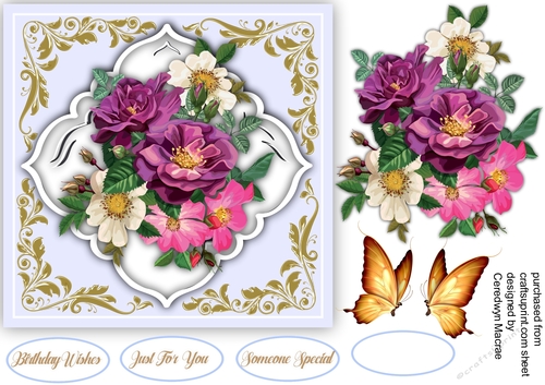 Beautiful Roses on a Diamond Mat 2