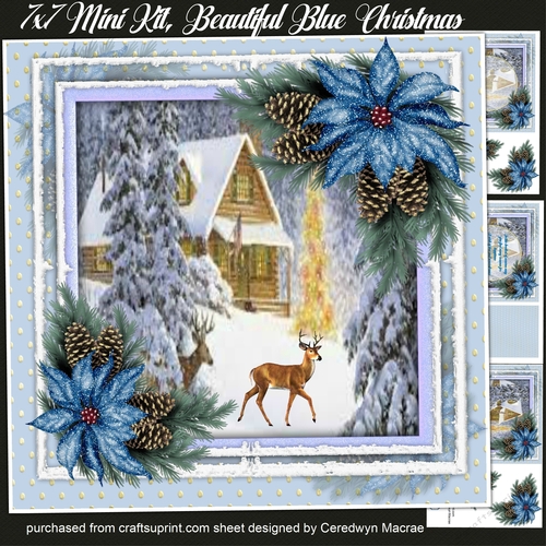 7x7 Mini Kit, Beautiful Blue Christmas