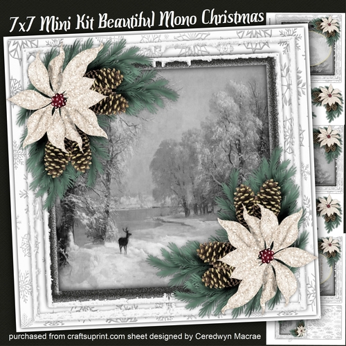 7x7 Mini Kit, Beautiful Mono Christmas
