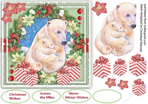 7x7 Gorgeous Polar Bears Love 