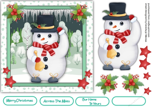 7x7 Snowman In a Top Hat