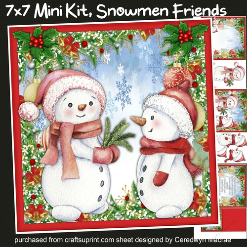 7x7 Mini Kit, Snowmen Friends