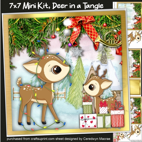 7x7 Mini Kit, Deer in a  Tangled