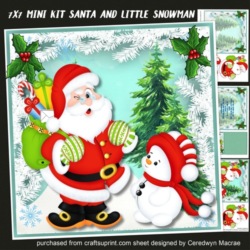 7x7 Mini Kit, Santa and little Snowman