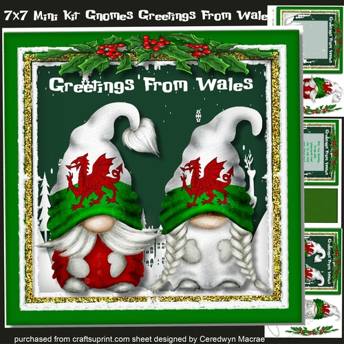 7x7Mini Kit, Gnomes Greetings From Wales